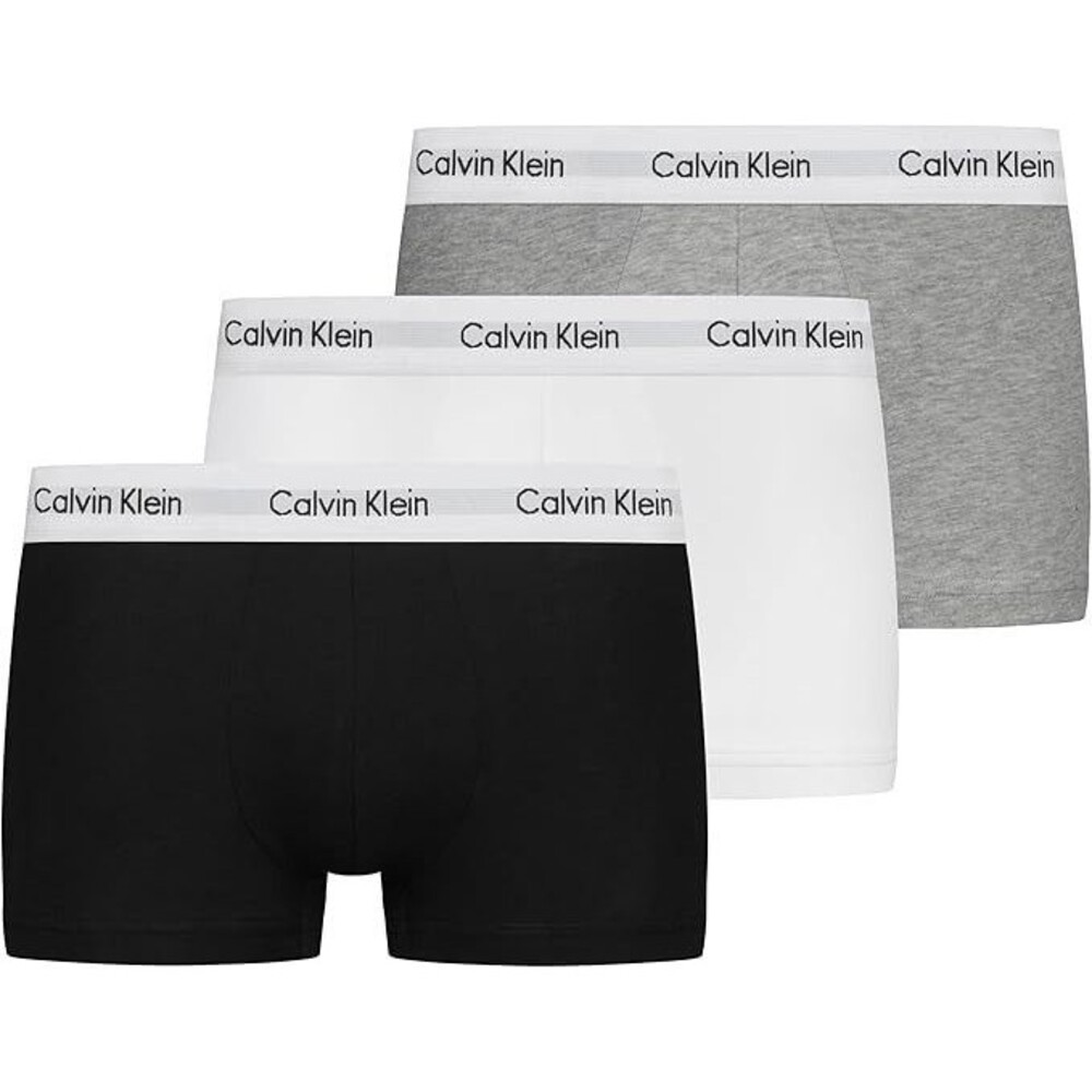 CALVIN KLEIN Boxer Brief Mens XL Black White Grey 3-Pack Low Rise Trunk Cotton